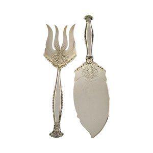 Antique George Shiebler Sterling Silver Sandringham 2pc Fish Serving Set #10180